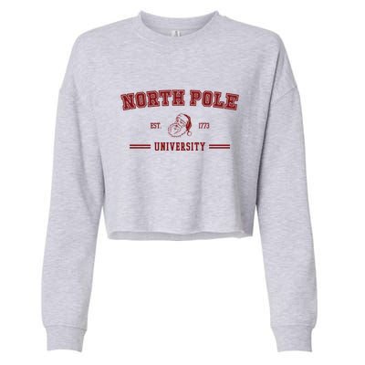 North Pole University Est 1773 Christmas Cropped Pullover Crew