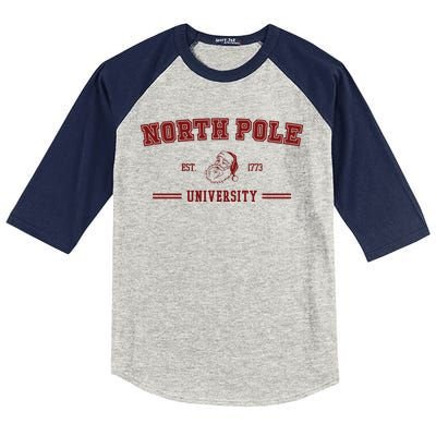 North Pole University Est 1773 Christmas Kids Colorblock Raglan Jersey