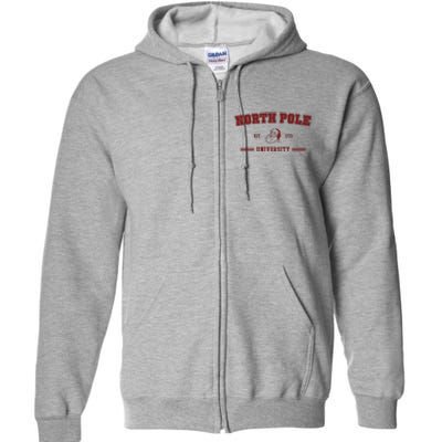 North Pole University Est 1773 Christmas Full Zip Hoodie