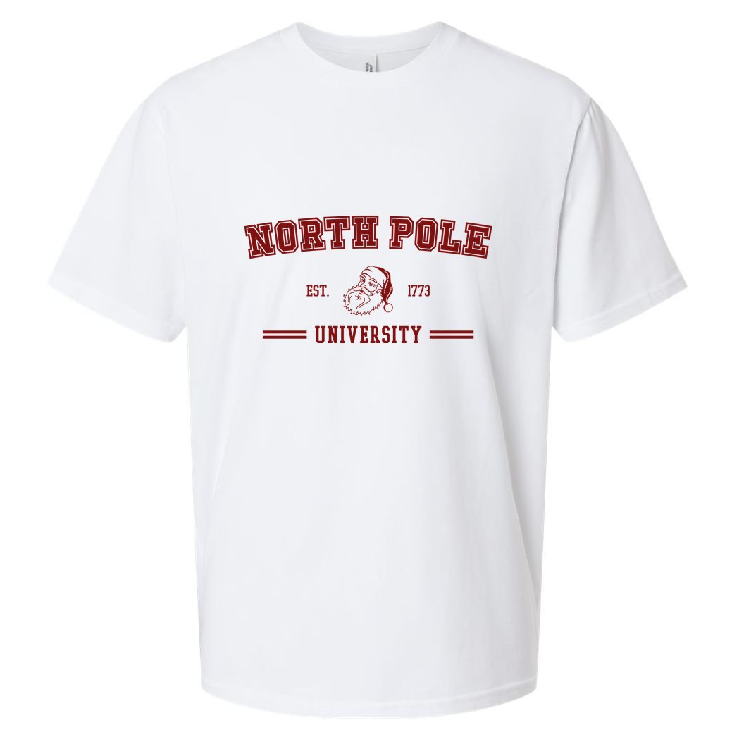 North Pole University Est 1773 Christmas Sueded Cloud Jersey T-Shirt