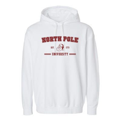 North Pole University Est 1773 Christmas Garment-Dyed Fleece Hoodie