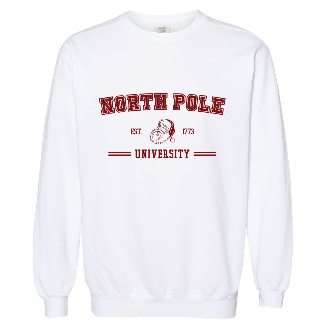 North Pole University Est 1773 Christmas Garment-Dyed Sweatshirt