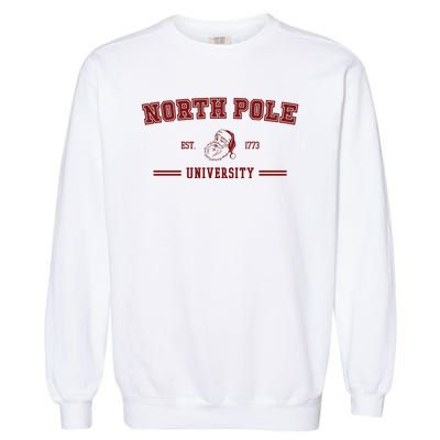 North Pole University Est 1773 Christmas Garment-Dyed Sweatshirt