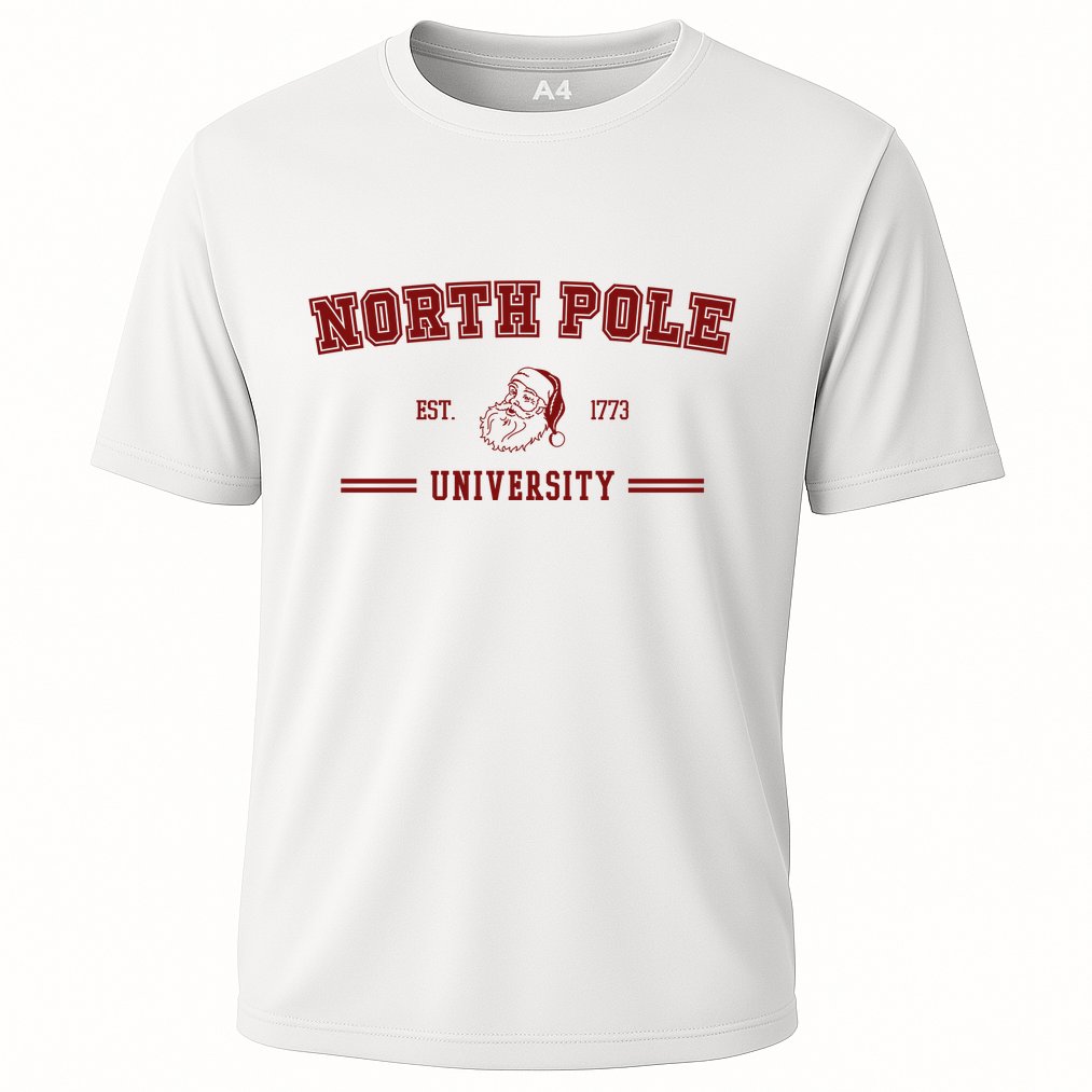 North Pole University Est 1773 Christmas Cooling Performance Crew T-Shirt