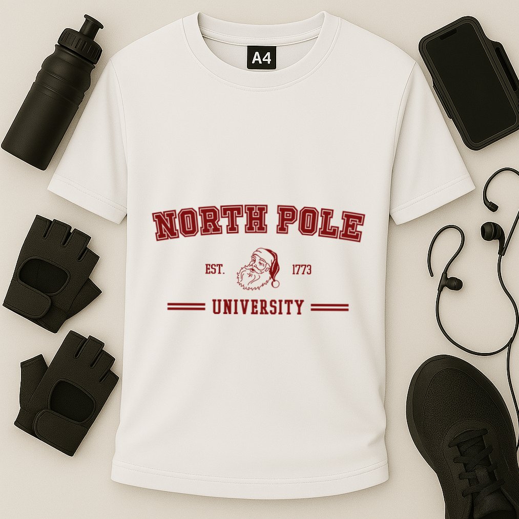 North Pole University Est 1773 Christmas Cooling Performance Crew T-Shirt