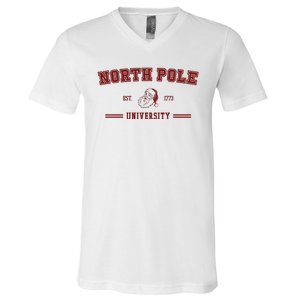 North Pole University Est 1773 Christmas V-Neck T-Shirt