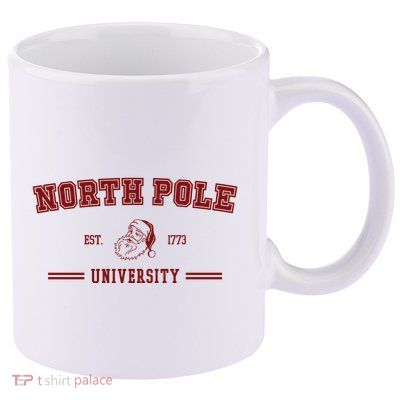 North Pole University Est 1773 Christmas 11oz C Handle Ceramic Mug