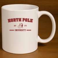 North Pole University Est 1773 Christmas 11oz C Handle Ceramic Mug