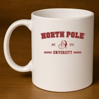 North Pole University Est 1773 Christmas 11oz C Handle Ceramic Mug