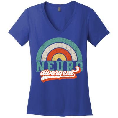 Neurodivergent Pride Utism Adhd And Asd Awareness Gift Women's V-Neck T-Shirt