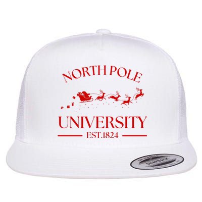 North Pole University Christmas Flat Bill Trucker Hat