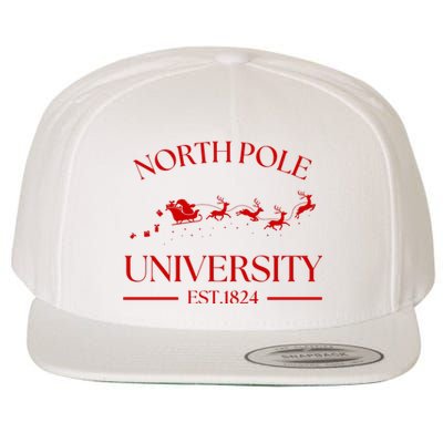 North Pole University Christmas Wool Snapback Cap