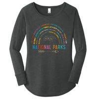 National Parks USA List Word Cloud Bear Camping Women's Perfect Tri Tunic Long Sleeve Shirt