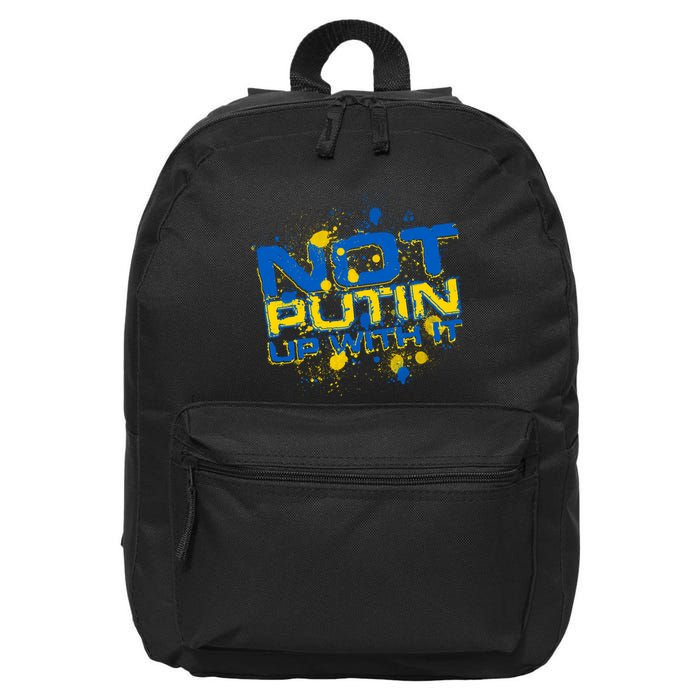Not Putin Up With It Ukraine 16 in Basic Backpack