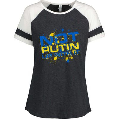 Not Putin Up With It Ukraine Enza Ladies Jersey Colorblock Tee