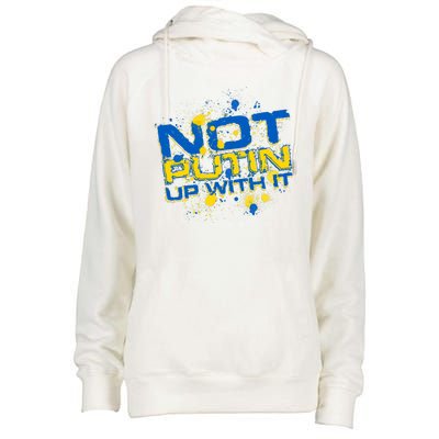 Not Putin Up With It Ukraine Womens Funnel Neck Pullover Hood