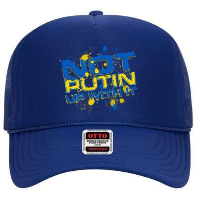 Not Putin Up With It Ukraine High Crown Mesh Back Trucker Hat