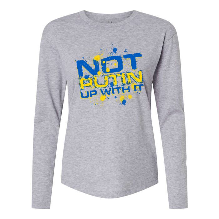 Not Putin Up With It Ukraine Womens Cotton Relaxed Long Sleeve T-Shirt