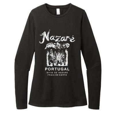 Nazare Portugal Vintage Surfing Meaningful Gift Womens CVC Long Sleeve Shirt