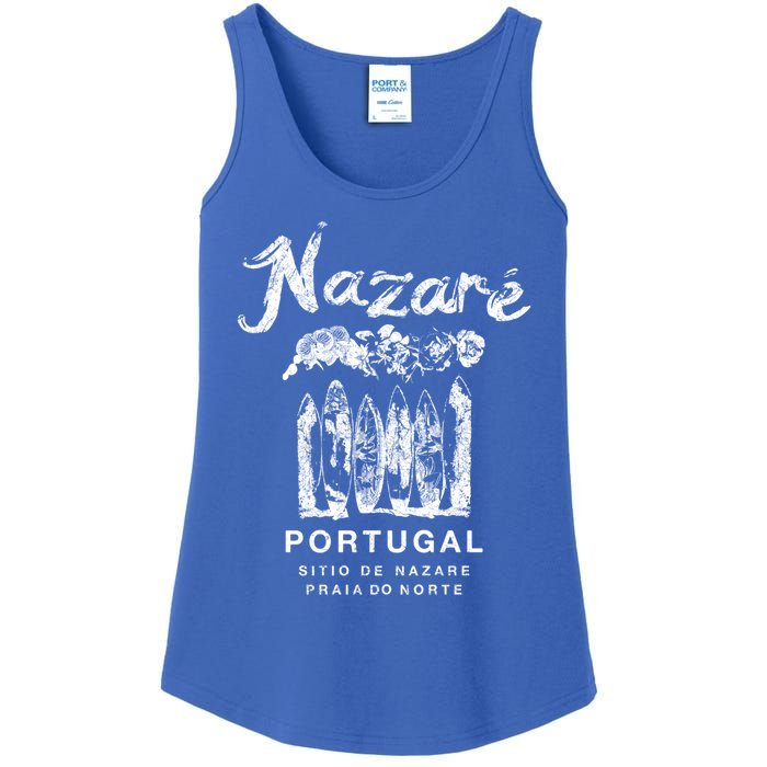 Nazare Portugal Vintage Surfing Meaningful Gift Ladies Essential Tank