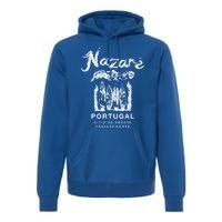 Nazare Portugal Vintage Surfing Meaningful Gift Premium Hoodie