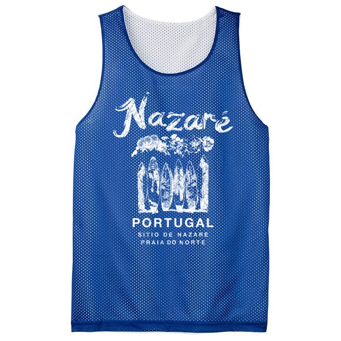 Nazare Portugal Vintage Surfing Meaningful Gift Mesh Reversible Basketball Jersey Tank