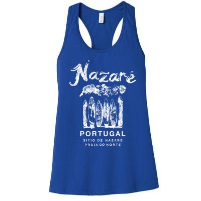 Nazare Portugal Vintage Surfing Meaningful Gift Women's Racerback Tank