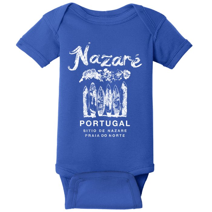 Nazare Portugal Vintage Surfing Meaningful Gift Baby Bodysuit