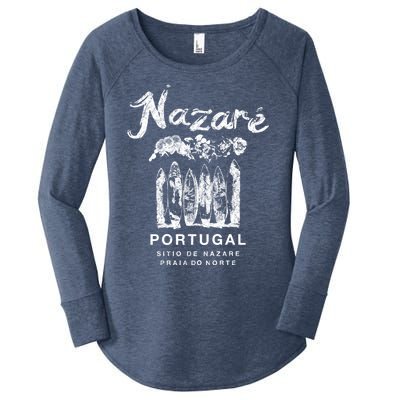 Nazare Portugal Vintage Surfing Meaningful Gift Women's Perfect Tri Tunic Long Sleeve Shirt