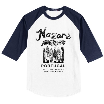 Nazare Portugal Vintage Surfing Meaningful Gift Baseball Sleeve Shirt