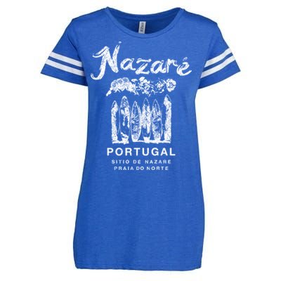 Nazare Portugal Vintage Surfing Meaningful Gift Enza Ladies Jersey Football T-Shirt