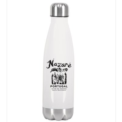 Nazare Portugal Vintage Surfing Meaningful Gift Stainless Steel Insulated Water Bottle