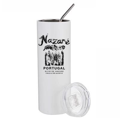 Nazare Portugal Vintage Surfing Meaningful Gift Stainless Steel Tumbler