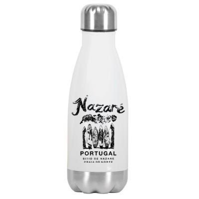 Nazare Portugal Vintage Surfing Meaningful Gift Stainless Steel Insulated Water Bottle