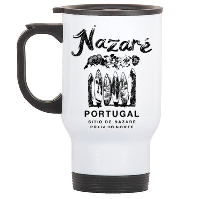 Nazare Portugal Vintage Surfing Meaningful Gift Stainless Steel Travel Mug