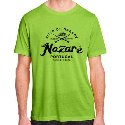 Nazare Portugal Vintage Surfing Gift Adult ChromaSoft Performance T-Shirt