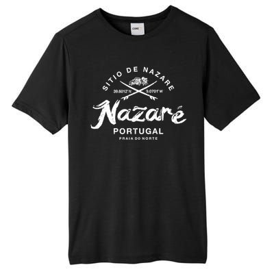 Nazare Portugal Vintage Surfing Gift Tall Fusion ChromaSoft Performance T-Shirt