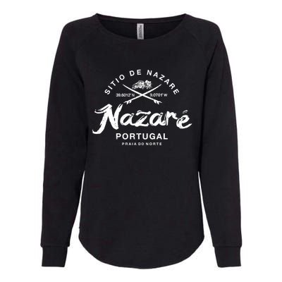 Nazare Portugal Vintage Surfing Gift Womens California Wash Sweatshirt