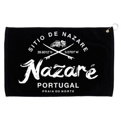 Nazare Portugal Vintage Surfing Gift Grommeted Golf Towel