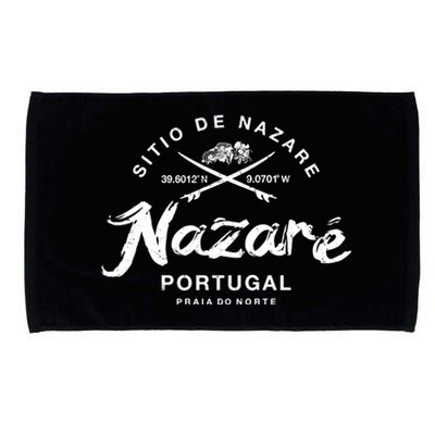 Nazare Portugal Vintage Surfing Gift Microfiber Hand Towel