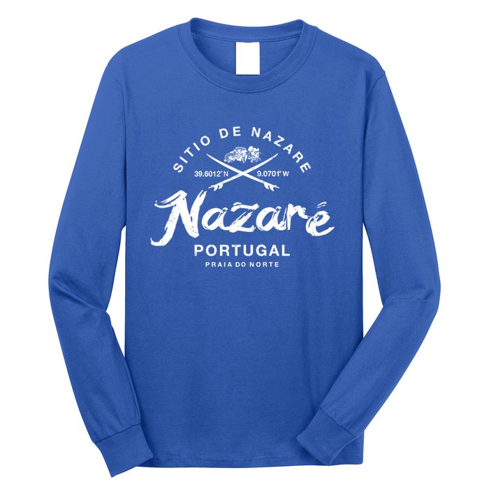 Nazare Portugal Vintage Surfing Gift Long Sleeve Shirt