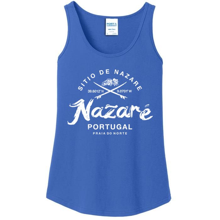 Nazare Portugal Vintage Surfing Gift Ladies Essential Tank