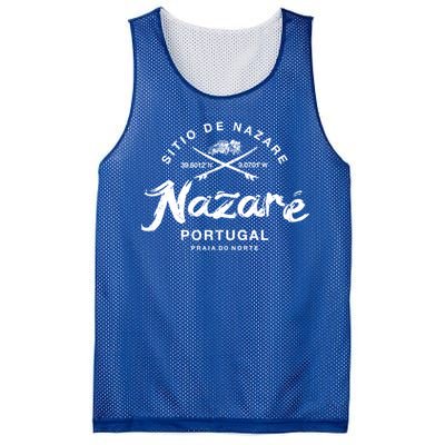 Nazare Portugal Vintage Surfing Gift Mesh Reversible Basketball Jersey Tank