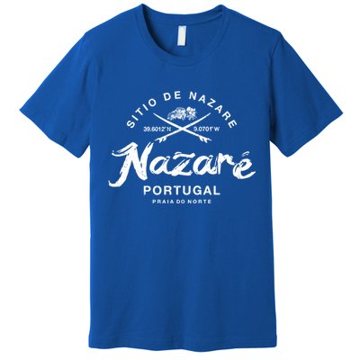 Nazare Portugal Vintage Surfing Gift Premium T-Shirt