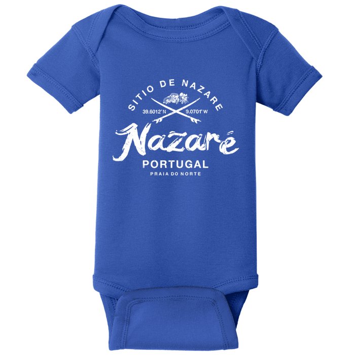 Nazare Portugal Vintage Surfing Gift Baby Bodysuit