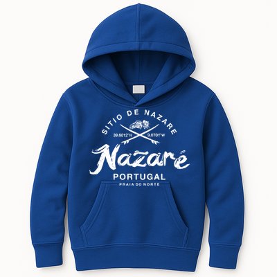 Nazare Portugal Vintage Surfing Gift Kids Hoodie