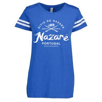 Nazare Portugal Vintage Surfing Gift Enza Ladies Jersey Football T-Shirt