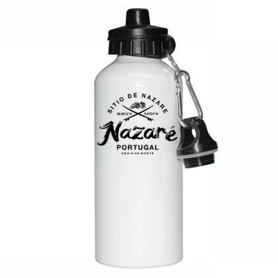 Nazare Portugal Vintage Surfing Gift Aluminum Water Bottle