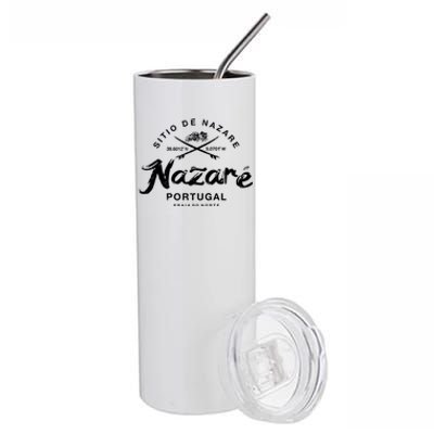 Nazare Portugal Vintage Surfing Gift Stainless Steel Tumbler