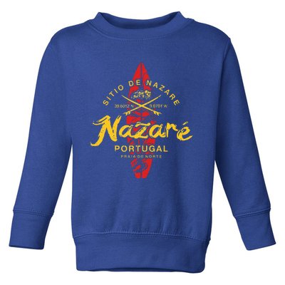 Nazare Portugal Vintage Surfing Toddler Sweatshirt